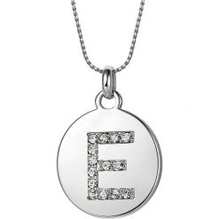 Naszyjniki damskie: Naszyjnik „Letter ‚E’ Medallion” z zawieszką – dł. 43 cm