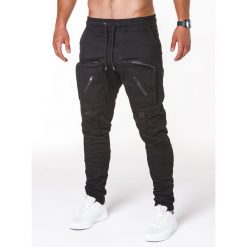 SPODNIE MĘSKIE JOGGERY P705 - CZARNE. Czarne joggery męskie marki Ombre Clothing, s. Za 89,00 zł.