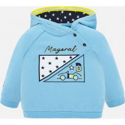 Mayoral - Bluza dziecięca 68-98 cm. Niebieskie bluzy chłopięce Mayoral, z nadrukiem, z elastanu, bez rękawów, z kapturem. W wyprzedaży za 79,90 zł.