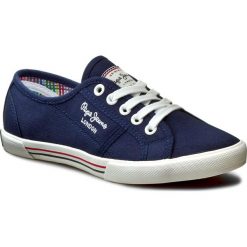 Tenisówki PEPE JEANS - Aberlady Basic 17 PLS30500 Marine 585. Niebieskie półbuty damskie Pepe Jeans, bez wzorów, z jeansu, marine, bez obcasa, na płaskiej podeszwie, bez zapięcia. W wyprzedaży za 139,00 zł.