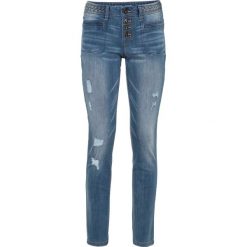 Dżinsy SKINNY z plecionymi elementami bonprix niebieski "stone”. Niebieskie jeansy damskie bonprix. Za 134,99 zł.