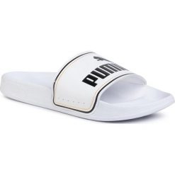 Klapki PUMA - Leadcat Ftr 372276 02 Puma White/Puma Team Gold/Pb. Białe klapki damskie Puma, bez wzorów, ze skóry ekologicznej, bez obcasa. W wyprzedaży za 89,99 zł.