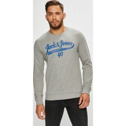 Jack & Jones - Bluza. Szare bluzy męskie rozpinane marki Jack & Jones, m, z nadrukiem, z bawełny, bez kaptura. Za 89,90 zł.
