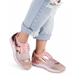 Buty sportowe damskie N/M KS-1117 Różowe. Różowe buty sportowe damskie N/M, bez wzorów, z tworzywa sztucznego, sportowe. Za 70,00 zł.