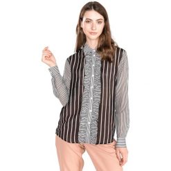 TWINSET Koszula Czarny Biały. Czarne bluzki damskie Twinset, xs, w paski, z jedwabiu, bez kołnierzyka, z długim rękawem. Za 750,95 zł.