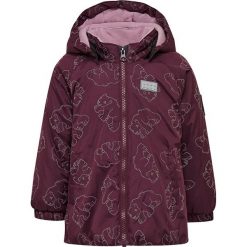 Kurtka zimowa w kolorze bordowym. Czerwone kurtki niemowlęce Legowear, z nadrukiem, bez kaptura. W wyprzedaży za 169,95 zł.