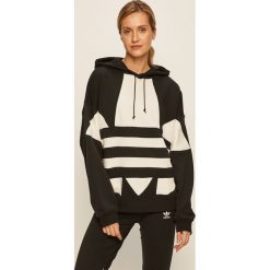 Adidas Originals - Bluza. Czarne bluzy damskie adidas Originals, z aplikacjami, z bawełny, bez rękawów, z kapturem. Za 269,90 zł.