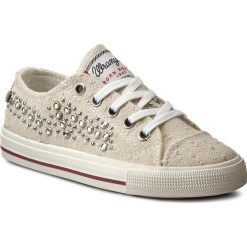 Tenisówki WRANGLER - Starry Low Studs Girl WG16100B Offwhite 98. Brązowe trampki dziewczęce Wrangler, z aplikacjami, z gumy, na sznurówki. W wyprzedaży za 119,00 zł.