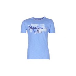 T-shirty z krótkim rękawem Pepe jeans GOLDERS. Niebieskie t-shirty męskie Pepe Jeans, s, bez wzorów, z jeansu, bez kołnierzyka, krótkie. Za 129,00 zł.