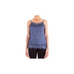 Bluzki Trussardi 56C00164-1T002302. Niebieskie bluzki damskie Trussardi, bez wzorów, bez kołnierzyka, bez rękawów. Za 281,85 zł.
