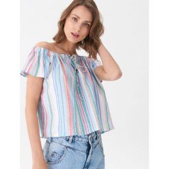 Bluzka off shoulder - Wielobarwny. Szare bluzki damskie House, s, bez wzorów, bez kołnierzyka, bez rękawów. Za 49,99 zł.