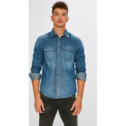 Pepe Jeans - Koszula. Niebieskie koszule męskie Pepe Jeans, m, bez wzorów, z bawełny, klasyczne, z klasycznym kołnierzykiem, z długim rękawem. W wyprzedaży za 229,90 zł.