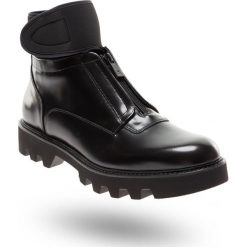 CZARNE TRAPERY EMPORIO ARMANI Z ZAMKIEM. Czarne buty trekkingowe męskie Emporio Armani, z tkaniny, na zamek. Za 1169,50 zł.