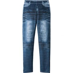 Legginsy dziewczęce w optyce denimu bonprix niebieski "stone”. Niebieskie spodnie dziewczęce bonprix, bez wzorów, z elastanu. Za 49,99 zł.