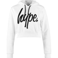 Bluzy damskie: Hype SCRIPT WOMENS CROP HOODIE Bluza z kapturem white