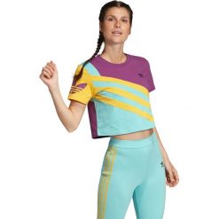 Adidas Originals Trefoil Plus Koszulka Niebieski Fioletowy. Niebieskie koszulki damskie adidas Originals, s, bez wzorów, z bawełny, bez kołnierzyka, z krótkim rękawem. Za 102,95 zł.