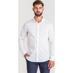 KOSZULA Emporio Armani. Białe koszule męskie Emporio Armani, s, z haftami, z materiału, z włoskim kołnierzykiem, bez rękawów. Za 679,00 zł.