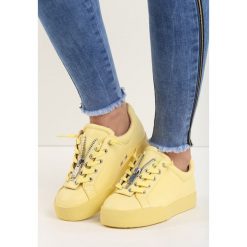 Buty sportowe męskie: Żółte Buty Sportowe Zip-On