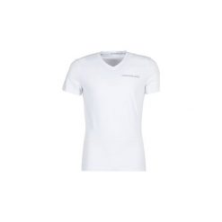 T-shirty z krótkim rękawem Calvin Klein Jeans INSTITUTIONAL LOGO STRETCH VNECK TEE. Białe t-shirty męskie marki Calvin Klein Jeans, xxl, bez wzorów, z jeansu, bez kołnierzyka, krótkie. Za 143,20 zł.