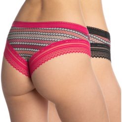 Dwupak klasycznych fig Aztec. Brązowe majtki damskie Lama, bez wzorów, z bawełny. Za 45,99 zł.