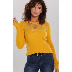 Żółty Sweter Elsternwick. Żółte swetry damskie other, xl, bez wzorów, casualowe, bez rękawów, bez kaptura. Za 69,99 zł.