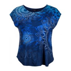Desigual Desigual T-Shirt Damski Xs Ciemno-Niebieski. Niebieskie t-shirty damskie Desigual, xs, z kontrastowym kołnierzykiem. W wyprzedaży za 159,00 zł.