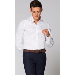 Koszula Biała z Nadrukiem Tara. Białe koszule męskie LANCERTO, m, z nadrukiem, z bawełny, eleganckie. Za 299,90 zł.