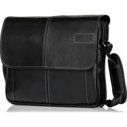 Stylowa torba męska na ramię casual SOLIER S15 czarna - Czarny. Czarne torby męskie na ramię Solier, eleganckie. Za 149,99 zł.