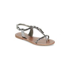 Sandały LPB Shoes ZHOE. Szare sandały damskie marki LPB Shoes, bez wzorów, bez obcasa, bez zapięcia. Za 99,00 zł.