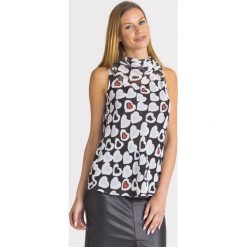 BLUZKA Emporio Armani. Czarne bluzki damskie Emporio Armani, bez wzorów, z tkaniny, z okrągłym kołnierzem, bez rękawów. Za 365,00 zł.