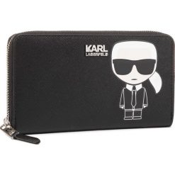 Duży Portfel Damski KARL LAGERFELD - 201W3203 Black. Czarne portfele damskie KARL LAGERFELD, bez wzorów, ze skóry ekologicznej. W wyprzedaży za 459,00 zł.