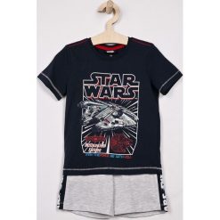 Blukids - Komplet dziecięcy Star Wars 98-128 cm. Niebieskie spodnie chłopięce Blukids, z nadrukiem, z bawełny, retro, krótkie. W wyprzedaży za 59,90 zł.