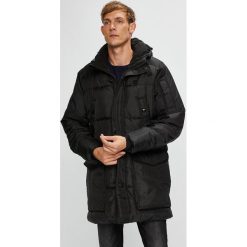 G-Star Raw - Kurtka. Niebieskie płaszcze męskie G-Star RAW, s, bez wzorów, z poliesteru, retro, długie, z kapturem. W wyprzedaży za 599,90 zł.