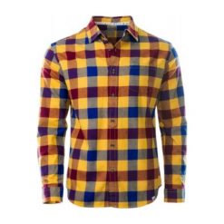 Koszule męskie na spinki: IGUANA Koszula męska TARIRO Honey Gold/ Dress BLue r. XL