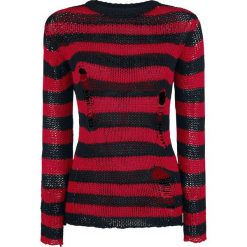 Bluzy damskie: Forplay Fredy's Destroyed Stripe Sweater Bluza damska czarny