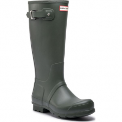 Kalosze HUNTER - Oryginal Tall MFT9000RMA Dark Olive. Zielone kalosze męskie Hunter, z kauczuku. W wyprzedaży za 399,00 zł.
