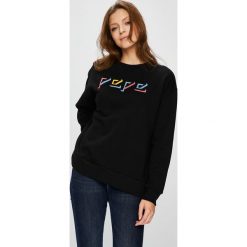 Pepe Jeans - Bluza Robin. Czarne bluzy damskie z nadrukiem marki Pepe Jeans, s, z bawełny, bez kaptura. W wyprzedaży za 159,90 zł.