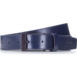 Pasek męski. Niebieskie paski męskie Wittchen, w paski, ze skóry, eleganckie. W wyprzedaży za 139,90 zł.