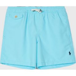 Polo Ralph Lauren - Kąpielówki dziecięce 134-176 cm. Niebieskie kąpielówki chłopięce Polo Ralph Lauren, bez wzorów, z poliesteru. Za 219,90 zł.