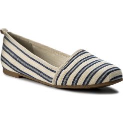 Półbuty TAMARIS - 1-24668-20 Navy Stripes 865. Brązowe creepersy damskie Tamaris, z materiału, na płaskiej podeszwie. W wyprzedaży za 129,00 zł.