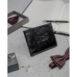 Portfel męski skórzany Always Wild N7-GTC - Czarny. Czarne portfele męskie ALWAYS WILD, bez wzorów. Za 44,99 zł.