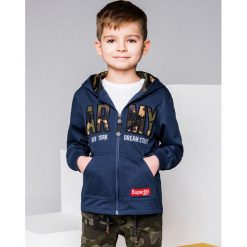 Bluzy chłopięce: BLUZA DZIECIĘCA ROZPINANA Z KAPTUREM KB019 – CIEMNOGRANATOWA