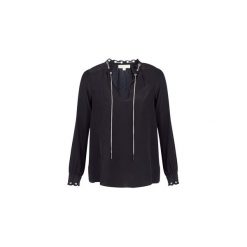 Bluzki MICHAEL Michael Kors SCALLP GRMT CHAIN TOP. Czarne bluzki damskie marki MICHAEL Michael Kors, s, bez wzorów, bez kołnierzyka, bez rękawów. Za 1059,00 zł.