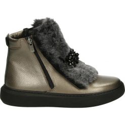 Botki - 115829R905 GO. Szare botki damskie na zamek Venezia, ze skóry. Za 429,00 zł.