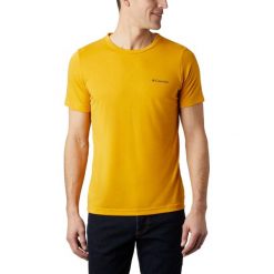 Koszulka Columbia Maxtrail™ SS Logo Tee 1883433790 - żółty. Żółte koszulki męskie Columbia, m, bez wzorów, bez kołnierzyka, bez rękawów. Za 126,99 zł.