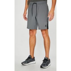 Reebok - Szorty. Szare spodenki i szorty męskie marki Reebok, s, z poliesteru, sportowe. Za 119,90 zł.