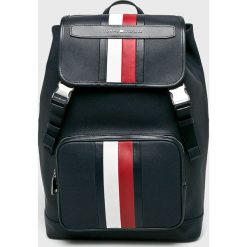 Tommy Hilfiger - Plecak skórzany. Niebieskie plecaki męskie TOMMY HILFIGER, bez wzorów, ze skóry. Za 1399,00 zł.