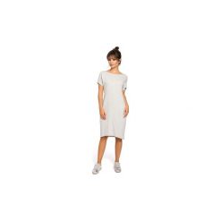 Sukienki Be B050 Sukienka midi z kieszeniami w szwach. Sukienki damskie BE, s, bez wzorów, bez kołnierzyka, bez rękawów, midi. Za 125,00 zł.
