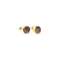 Earrings Druza Agatu Burgund złoto. Czerwone kolczyki damskie marki Brazi druse jewelry, z agatem, złote, na sztyftcie. Za 170,00 zł.