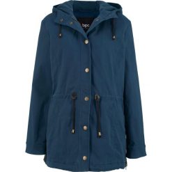 Parka z regulacją obwodu bonprix ciemnoniebieski. Niebieskie kurtki damskie bonprix, bez wzorów, bez kaptura. Za 124,99 zł.